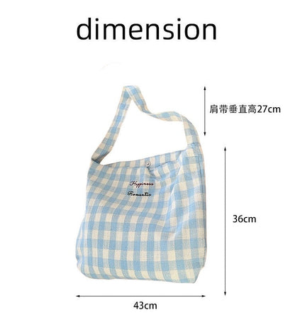 eybag 1 Piece Korean Fashion Sweet Shoulder Bag for Student Girl Embroidery Bowknot Style Crossbody Bag High Capacity Tote Storage Bag