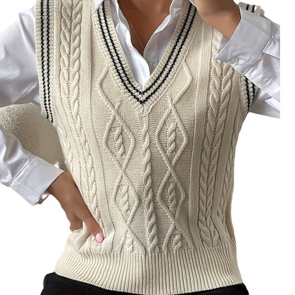 eybag business casual outfits for women 2024 Autumn and Winter Fashion New Wear V-neck Knitted Vest (without Shirt)