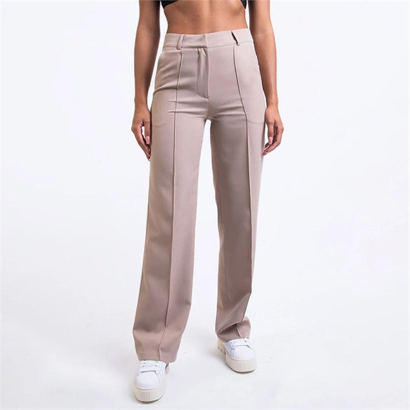 eybag barn jacket outfits Spring 2024 New Pure Color Simple Fashion Straight Wide Leg Pants Slim Fit