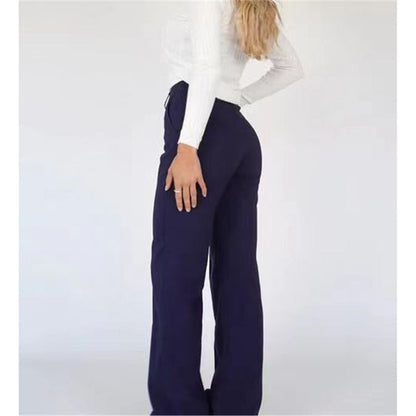 eybag barn jacket outfits Spring 2024 New Pure Color Simple Fashion Straight Wide Leg Pants Slim Fit