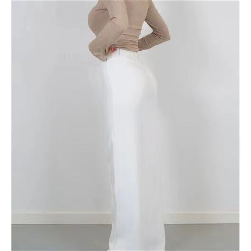 eybag barn jacket outfits Spring 2024 New Pure Color Simple Fashion Straight Wide Leg Pants Slim Fit