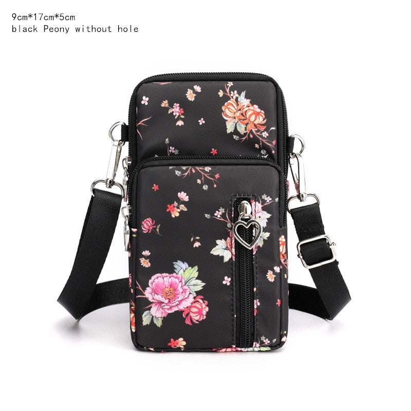 eybag Women's Mini Shoulder Bag Oxford Waterproof Handbag Wrist Pouch Wallet Sports Cell Mobile Phone Bag Crossbody Bags for Girls