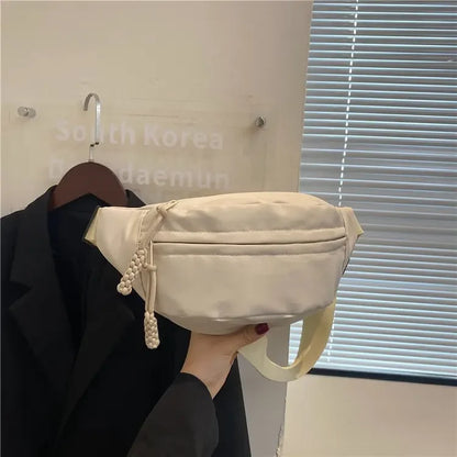 eybag 2024 Chest Bags for Women Sling Crossbody Waist Pack Canvas Running Waist Banana Bag Casual Fanny Packs Sport Half Moon Belt Bag