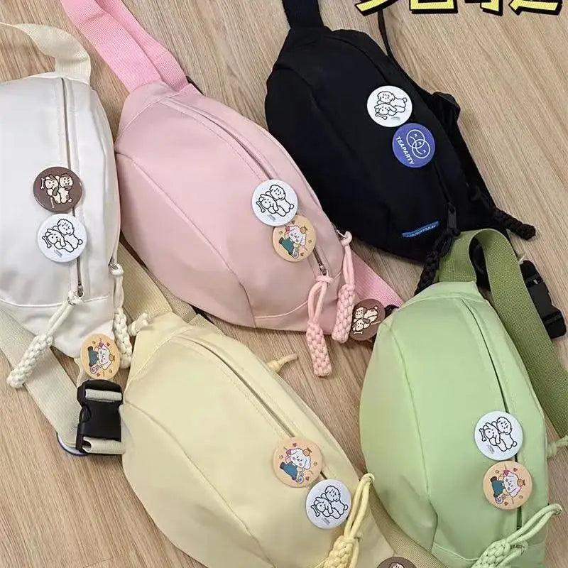 eybag Canvas bag for women 2024 new trendy crossbody bag, summer sports chest bag, versatile waist bag for the small crowd