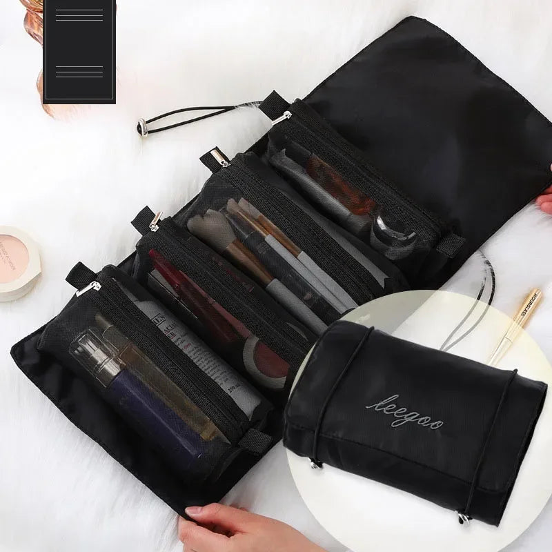 eybag Detachable Cosmetic Bag Portable Large Capacity 4 in 1 Makeup Bags Portable Folding Travel Cosmetics Storage Toiletry Bag