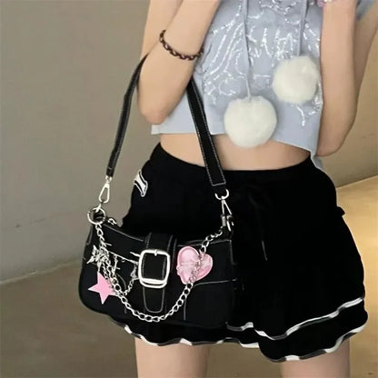 eybag Y2K Cross Decor Underarm Bag: Stylish Chain Shoulder Bag for Modern Women, Fashionable Pink Handbags and Purses