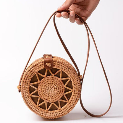 eybag Round Women Shoulder Bag Square Straw Beach Bags Wicker Bali Box Female Crossbody Bag Rattan Woven Summer Handbag Messenger Tote