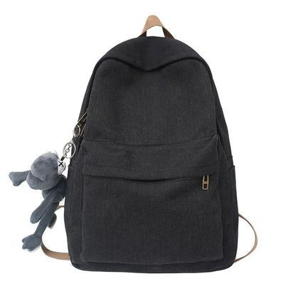 eybag Fashion Canvas Women Backpack Student School Bags For Teenage Girls Quality Solid Color Female Backpack Leisure Travel Bookbag