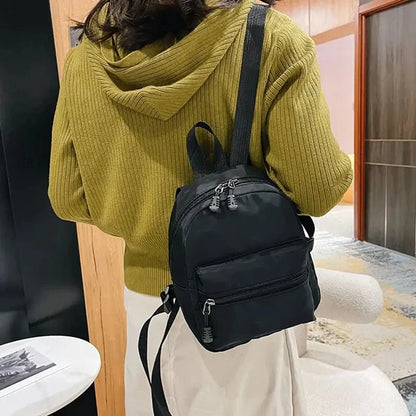 eybag Mini Solid Color Backpack Women Trend Nylon Female Bag Pack Fashion Slim School Bags For Girls Small Womens Backpacks For Teen