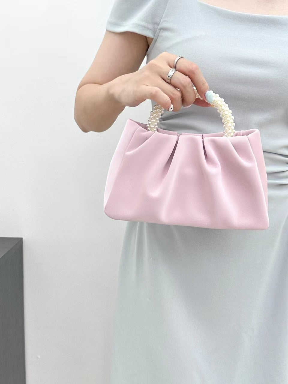 Lkblock Fashion Pearl Handle Women Dinner Clutch Purse Handbags Luxury Design Ladies Square Shoulder Bags Female Small Messenger Bag