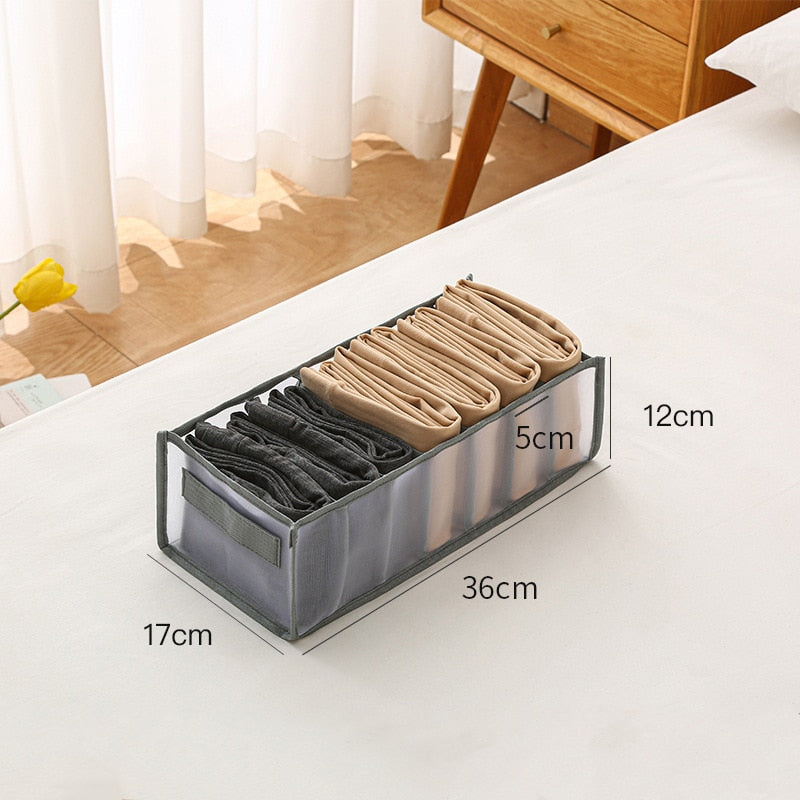 eybag Jeans Sweater Storage Box Foldable Closet Organizer Drawer Divider Organizer For Pants Clothes Underwear Socks Organizer Boxes