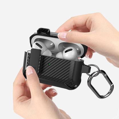 eybag Switch Cover For Airpods Pro Case TPU PC Protective Cover For Apple AirPods 3 2 Case Earphone Accessories Carbon fiber Pattern