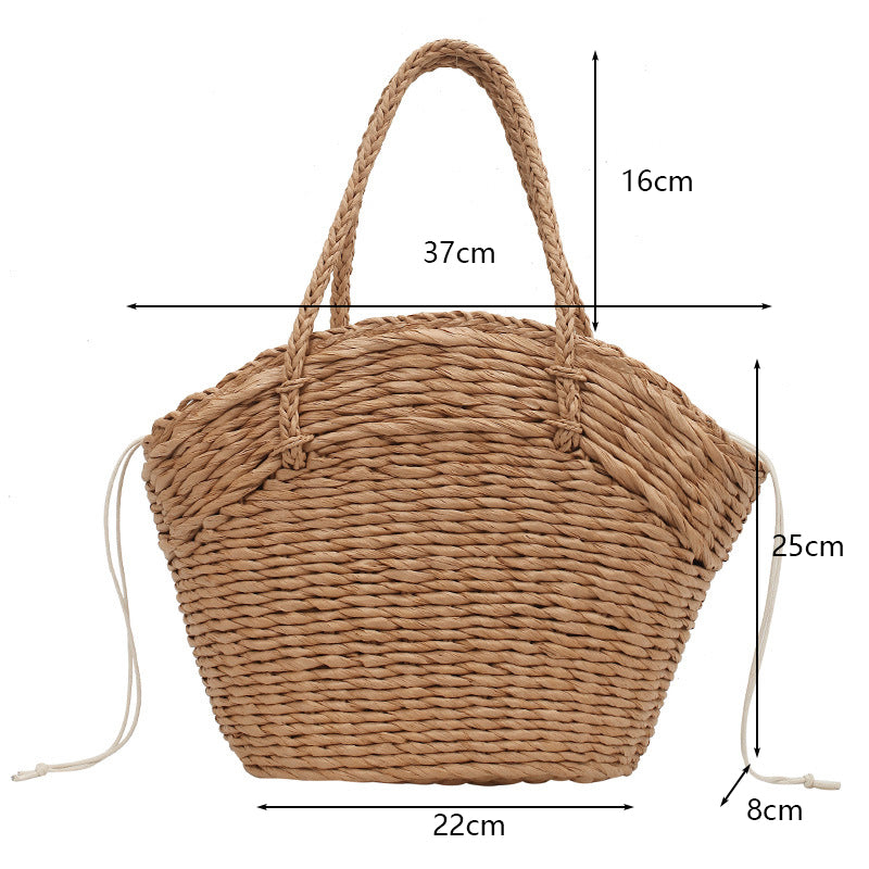 eybag Retro Top Handle Design Crossbody Bag for Women Branded Simple Summer Straw Woven Handbags Female Hollow Basket Shoulder Bags