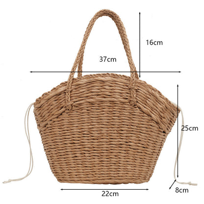 eybag Retro Top Handle Design Crossbody Bag for Women Branded Simple Summer Straw Woven Handbags Female Hollow Basket Shoulder Bags