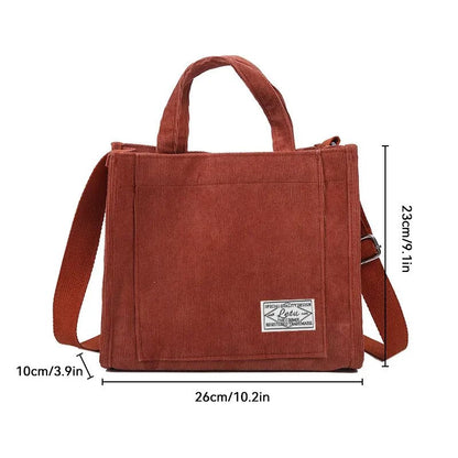 eybag - New Style Simple Corduroy Small Square Handbag Ins Fashion Trend Shoulder Bag For Women