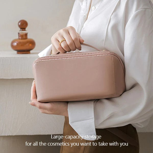 eybag Women Travel Cosmetic Bag PU Leather Make Up Pouch Large-capacity Travel Wash Toiletry Organizer Purse Cosmetic Bag Storage Bag