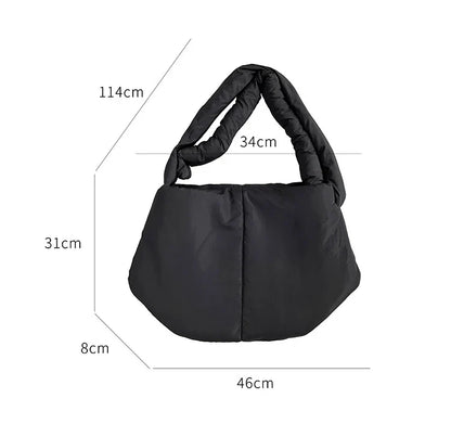 eybag Overlarge Cotton Tote Winter Puffy Padded Women Shoulder Bag Soft Warm Quilted Handbag Down Space Crossbody Bags for Women Chic