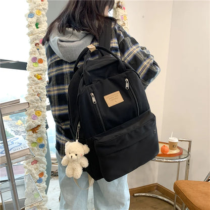 eybag Fashion Women Backpack High School Student Bag Large Capacity For Teenage Girls Boy Travel Laptop Bag Waterproof Black Mochilas