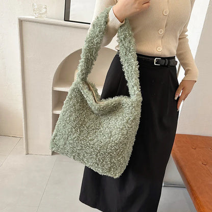 eybag Teddy Hair Shoulder Bags Women Tote Handbags and Purses New  Ladies Messenger Bags High Quality