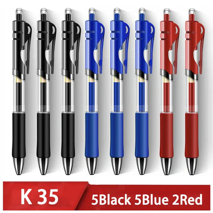 eybag Retractable Gel Pen,Black, Red,Blue Ink Ballpoint for Writing,Office and School Supplies,Stationery,0.5mm Retractable,12 Pcs Box