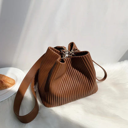 Pleated Bucket Bag