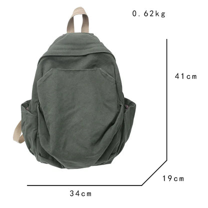 eybag Retro Backpack Men Women with The Same Style of High School Students Simple All-in-one Large Capacity Travel Backpack