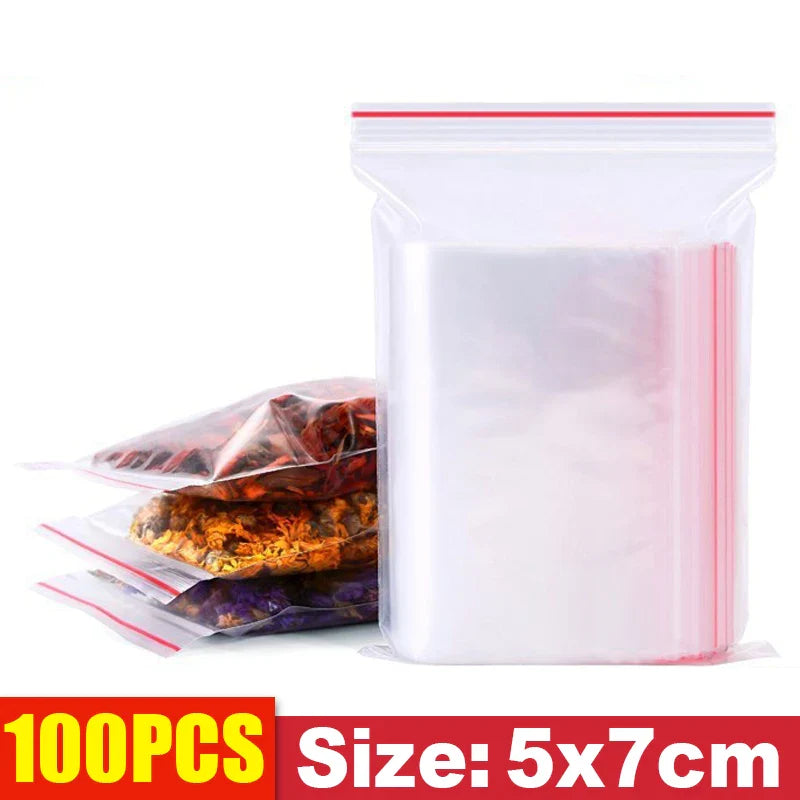 eybag Thicken Zipper Sealed Bags Clear Plastic Storage Bag for Small Jewelry Food Packing Reclosable Zippers Sealing Pouch