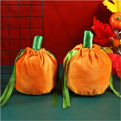 eybag Halloween Gift Bag Pumpkin Bag Party Candy Bagg Decorative CandyBag Velvet Bag Trick Or Treat Kids Pumpkin Candy Package