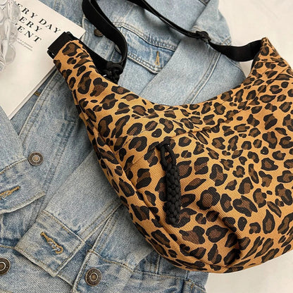 eybag Leopard Shoulder Bags For Women Fashion Cloth Messenger Bags Large Capacity Crossbody Packages Cute Canvas Female Hobos