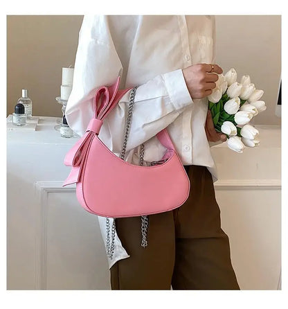 eybag Sweet Bow Pink Messenger Bag Women Summer Hot Girls Solid Y2k Crossbody Bags Aesthetic Ladies Hand Bags Fairy Core