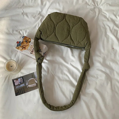 eybag Vintage Pleated Women Bag New Autumn Winter Fashion Armpit Crossbody Bag Foreign Casual Nylon Dumplings Bag Tide