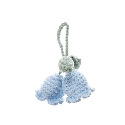 eybag Handmade Flower Knitted Keychain Keyring Women Crocheted Wool Flower Leaf Bag Pendants Car Key Ring Fresh Handbag Charms Gifts