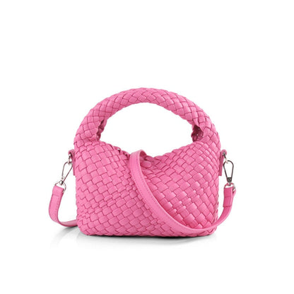 eybag Women Woven Bags PU Leather Messenger Bag Mini Macaron Colors Handbag Summer Holiday Women's Bag