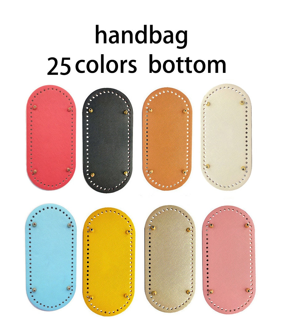 eybag 10x22/12x25cm Long Oval Bottom For Knitted  PU Leather Bag Accessories Handmade Bottom With Holes Crochetbag Base Wholesale