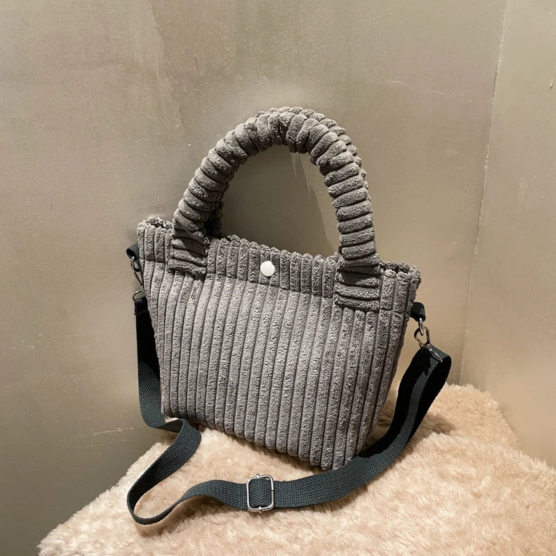 eybag Women Autumn Winter Corduroy Messenger Bag Fashion Chic Cute All-match Korean Style Shoulder Bags Solid Fashion Handbags