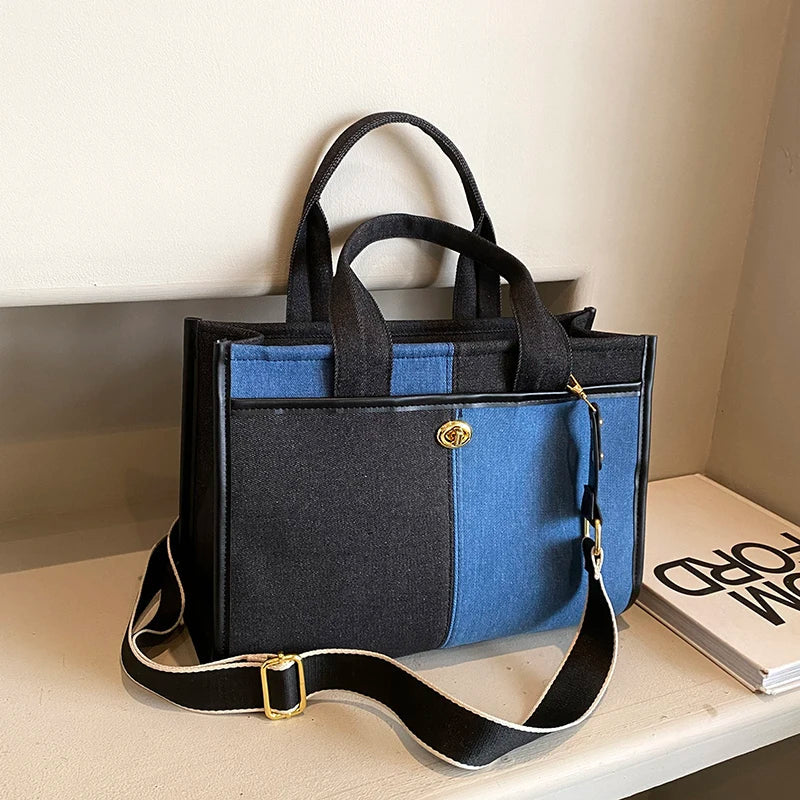 eybag Large Denim Bag Totes Handbag and Purses Shoulder Crossbody Bag for Women 2024 New Trendy Designer Ladies Messenger Bags