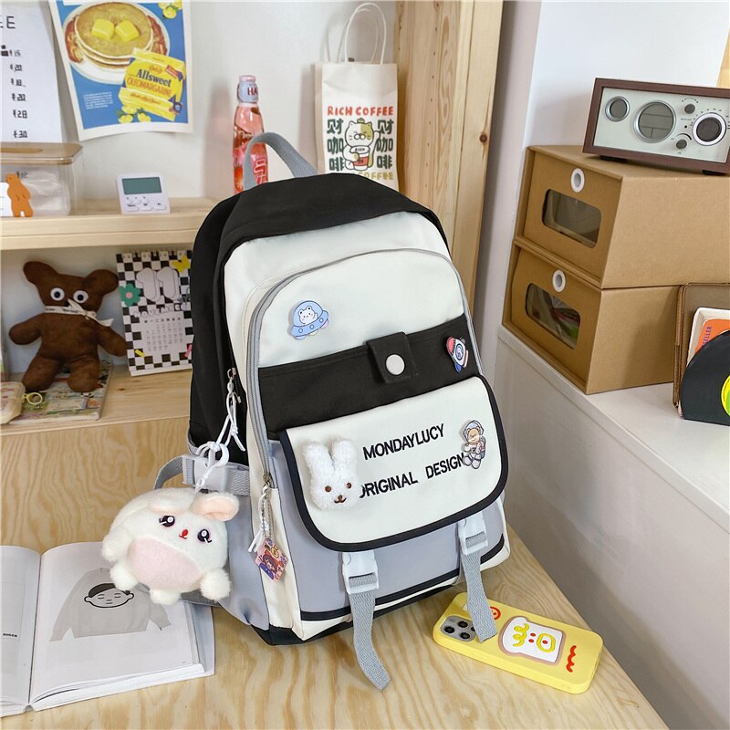 eybag Women Backpack Large Cute Female Multi-pocket Travel Bagpack Student Schoolbag for Teenage Girl Book Knapsack New Mochila 2022