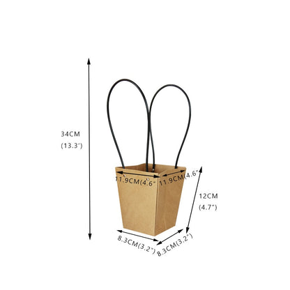 eybag Portable Flower Box Kraft Paper Handy Gift Bag With Handhold Wedding Rose Party Gift Box Packaging Cardboard Box Bag For Wedding