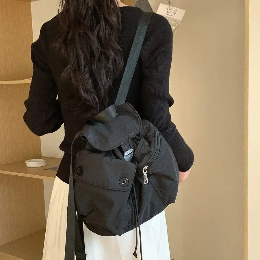 eybag Muti Pocket School Flap Backpack Women Japanese Large Capacity College Students Laptop Bag Fashion Hot Ins Nylon Travel Backpack