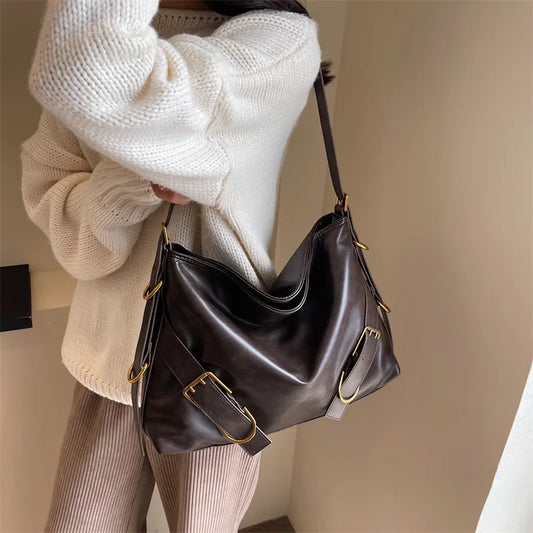 eybag Design Belt Buckle Shoulder Bags for Women Leather Female 2023 Trend Winter Fashion Crossbody Bag Handbags and Purse