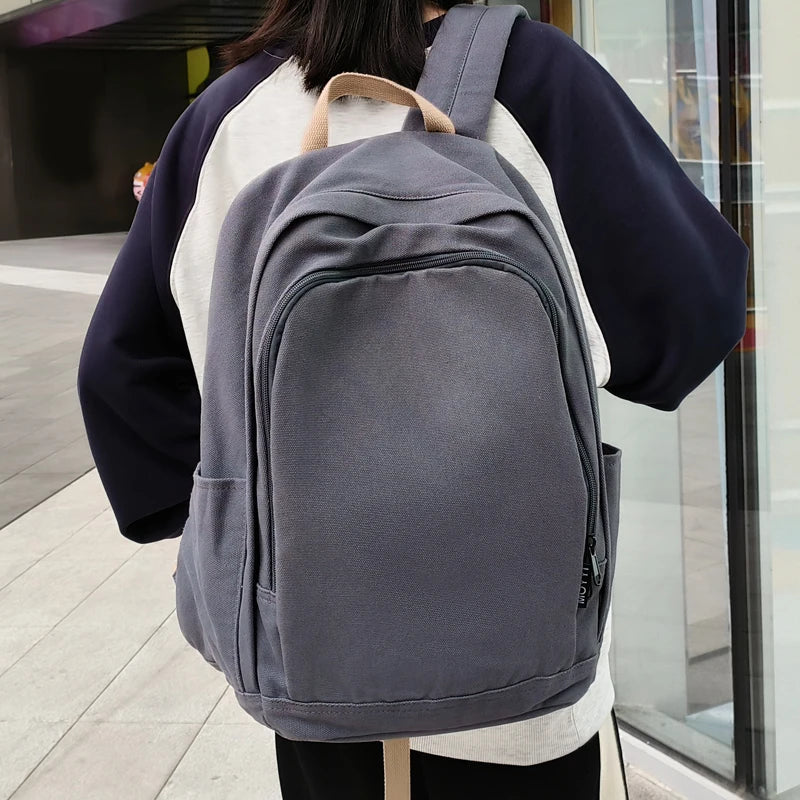 eybag 35L School Backpack for Women Lightweight Canvas Daily Rucksack 15.6 inch Laptop Bag Casual Unisex Travel Daypacks