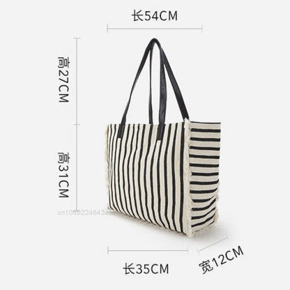 eybag Fashion Brand New Trend Striped Tote Shoulder Bag For Women Large Capacity Leisure Crossbody Bags Female Korean Street Backpack