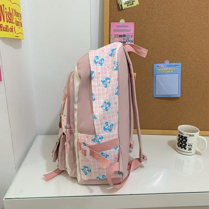 eybag Multi-pocket Transparent PVC Nylon School Backpack For Girls Large Female Travel Casual Schoolbag Patchwork Mochila Bolsa