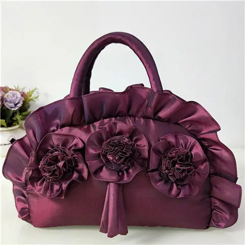 eybag Gothic Purple Y2k Hand Bag Women New Dark Lolita Soft Chic Handle Purse Female Vintage Flower Cute Mini Bag