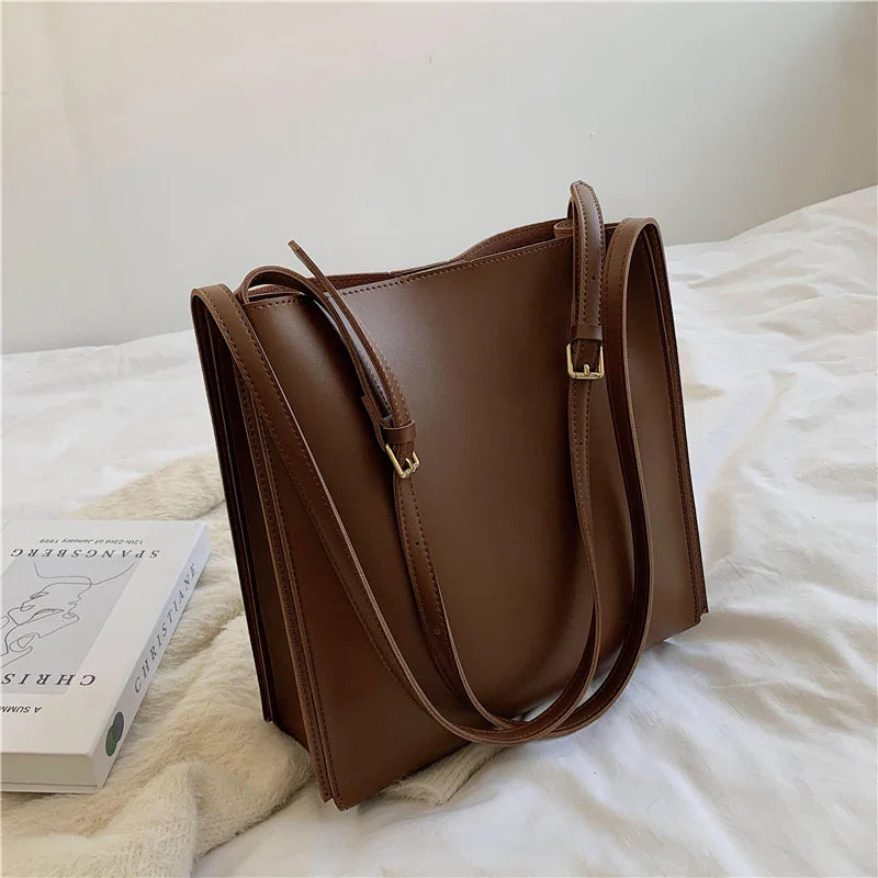 eybag Retro Women's Large Capacity Shoulder Bag Autumn New Texture Leather Handbags High Quality Elegant Fashion Totes