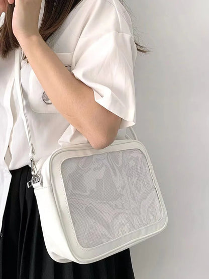 eybag Kawaii Japanese High School Girls Itabag Display Plate Pins JK Uniform Bag Women Crossbody Bags Soft Leather Shoulder Bag Bolso