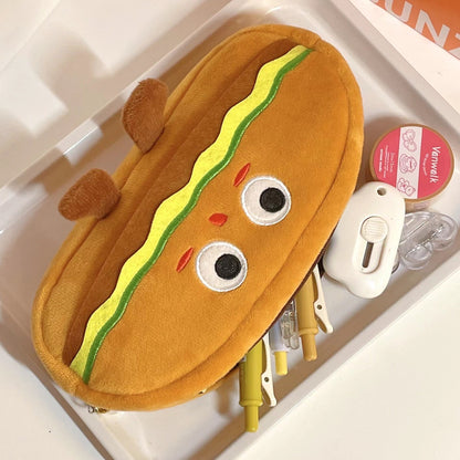 eybag Funny bread cute pencil case plush creative pencil bag School stationery bag Children pen case prizes gifts Student pencil cases