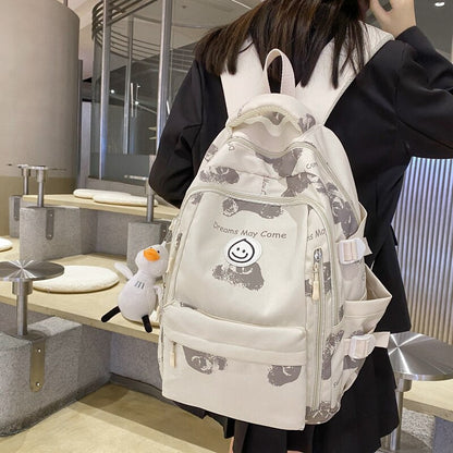 eybag Large Female Cute College Backpack Girl Travel Book Backpack Nylon Fashion Ladies Leisure Bag Women Laptop Men School Bags