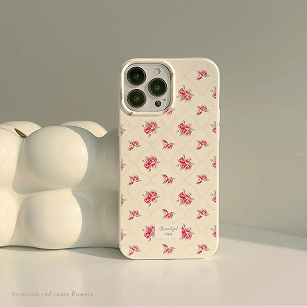 eybag INS Beautiful Flowers Phone Case For iPhone 15 14 13 12 11 Pro Max XS X XR 7 8 Plus SE2022 Soft Silicone Bumper Protective Cover