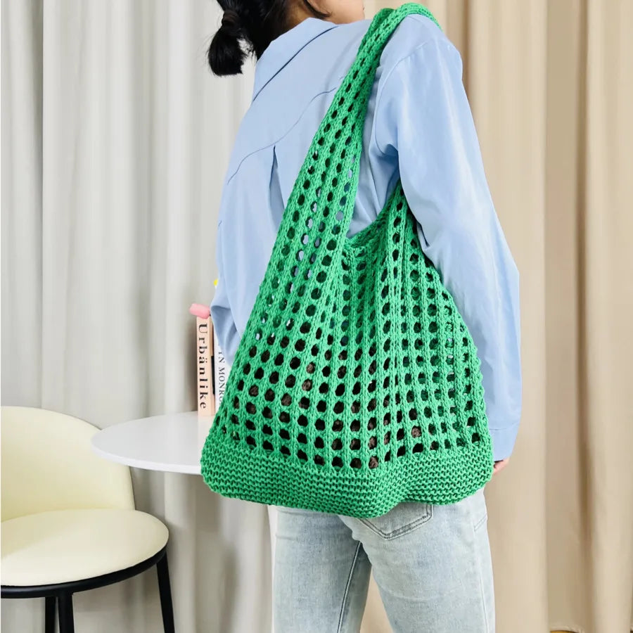 eybag Shopper Bags For Women Trend 2024 Cross Body Tote Bag Hollow Knitted Beach Women's Shoulder Bag Korean Popular Luxury Designer